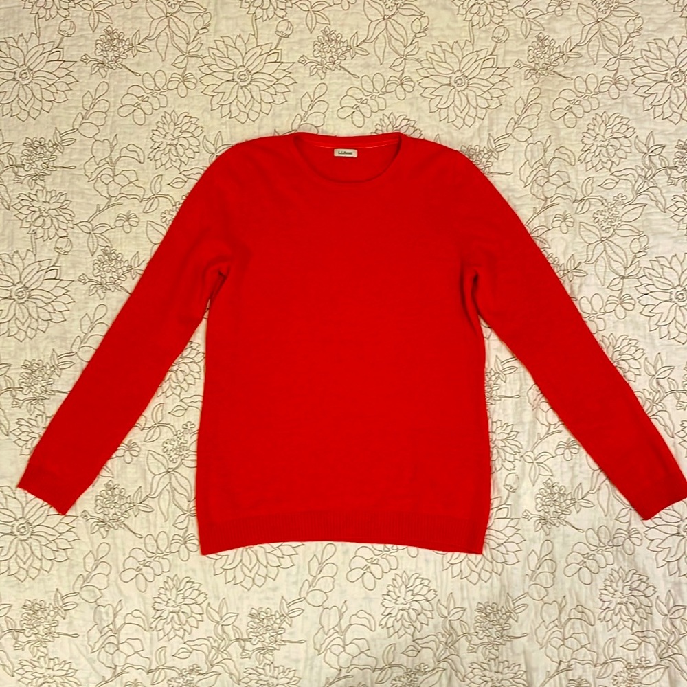Red L.L.Bean 100% Cashmere Sweater